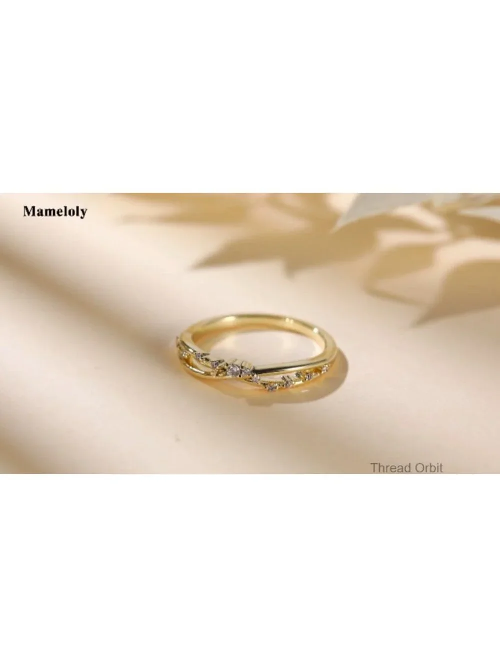 14K Gold Plated CZ Twisted Rope Stackable Wedding Band Ring
